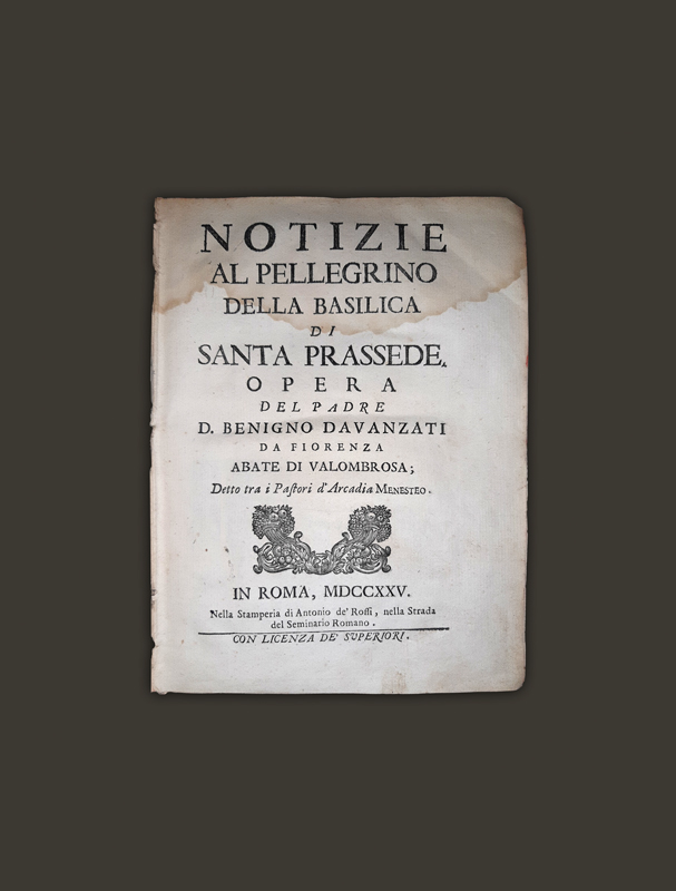 Frontispiece of a 1722 text on Santa Prassede.
