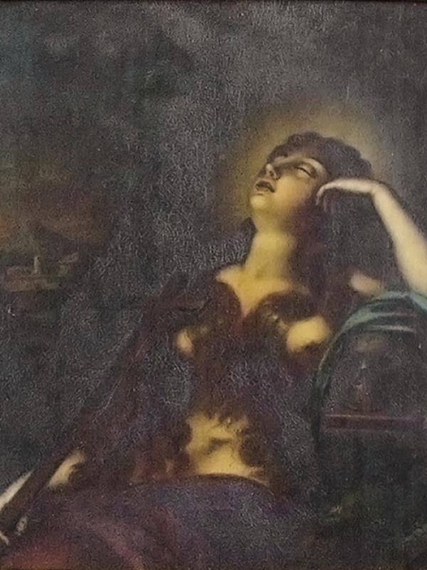 Dipinto su rame, sul retro la scritta La Madeleine Correggio, circa secolo XVII. Olio su rame. Misure: cm. 35x25