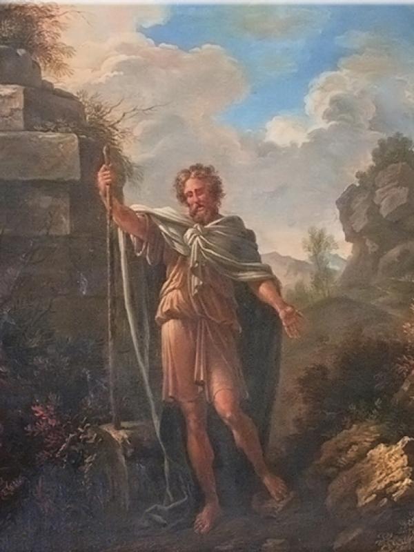 Ebreo Errante (altra copia esistente a Villa Panfili), bottega di Salvator Rosa, secolo XVII secolo. Olio su tela. Misure: cm. 180x140